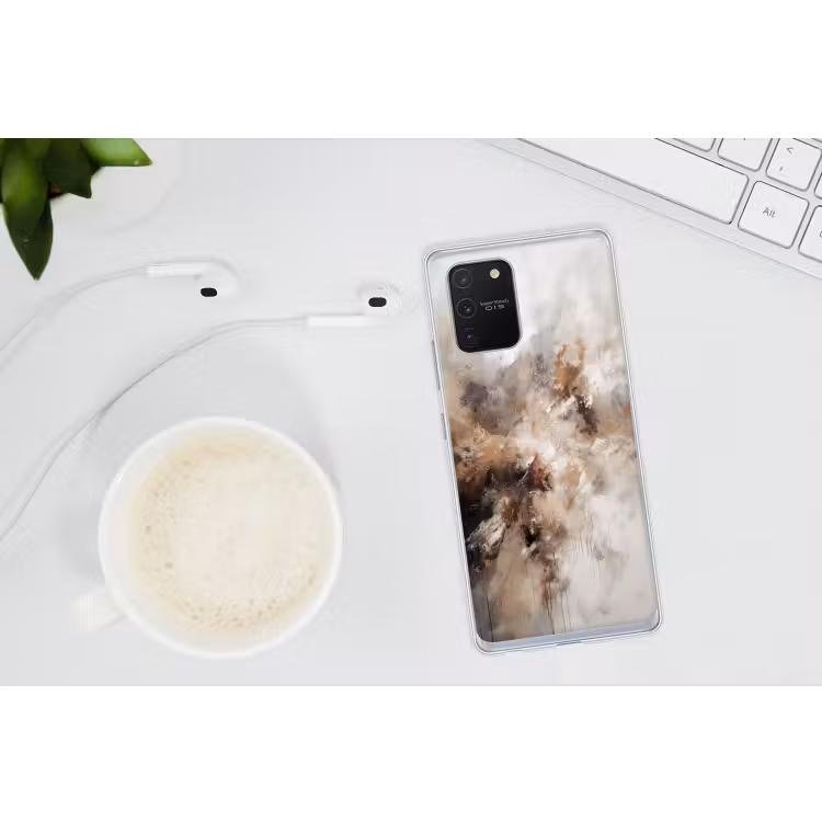 Verf - Abstract - Beige - Kunst Telefoonhoesje Samsung Galaxy S10 Lite klein -oordopS10Lite