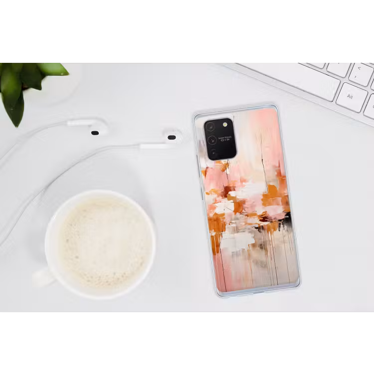 Verf - Roze - Oranje - Abstract - Kunst Telefoonhoesje Samsung Galaxy S10 Lite klein -oordopS10Lite
