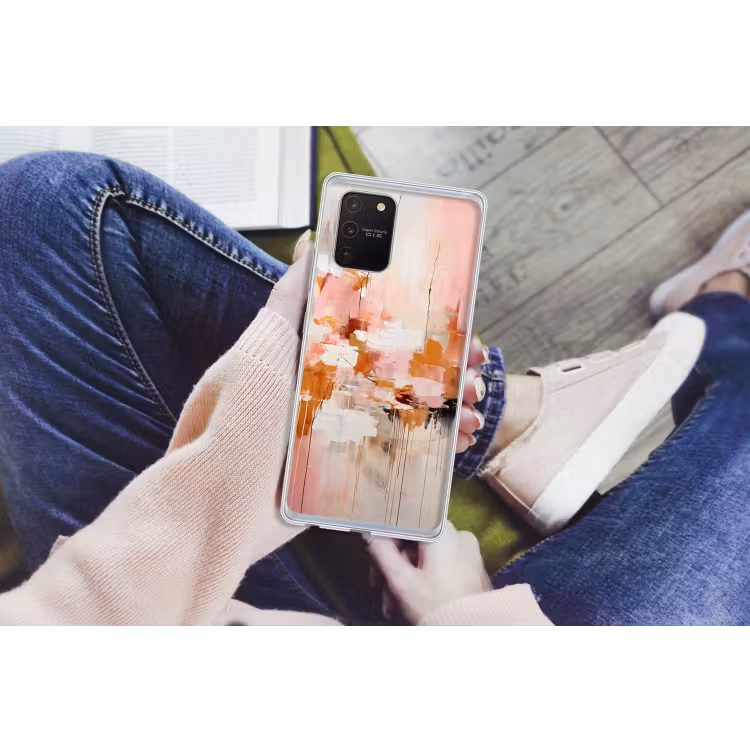 Verf - Roze - Oranje - Abstract - Kunst Telefoonhoesje Samsung Galaxy S10 Lite klein -handS10Lite