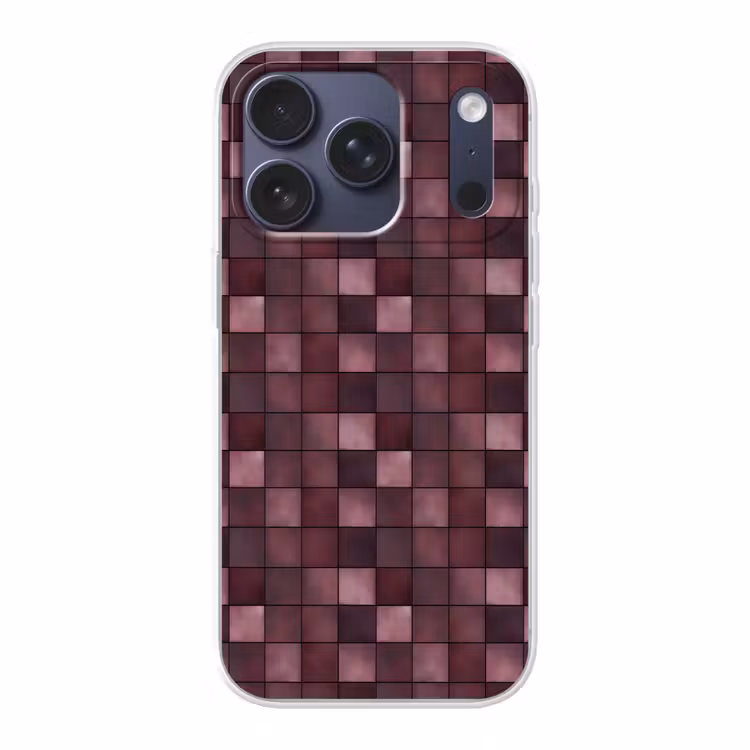 Vierkant - Tegel - Patroon - Paars Telefoonhoesje iPhone 17 Pro klein 878 -3d