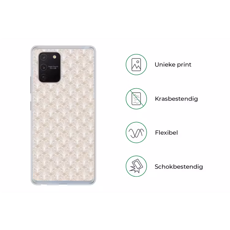 Vintage - Waaier -Crème Telefoonhoesje Samsung Galaxy S10 Lite klein 364 -specsS10Lite