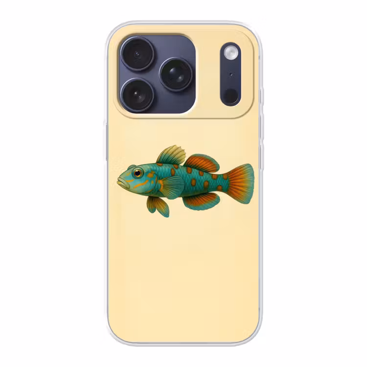 Vis - Blauw - Stippen - Schubben Telefoonhoesje iPhone 17 Pro klein -3d