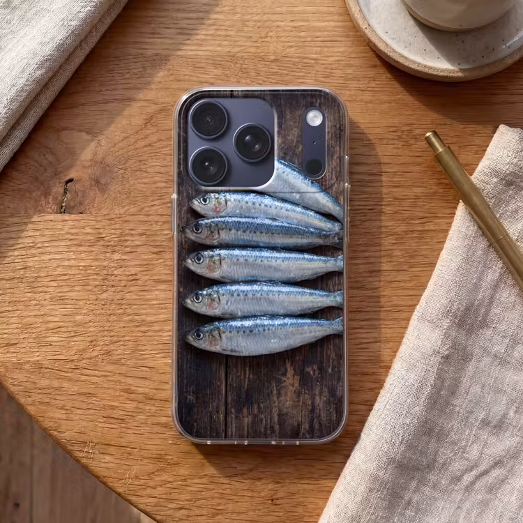 Telefoonhoesje - Vis - Hout - Eten - Vis - Hout - Eten Telefoonhoesje iPhone 17 Pro klein