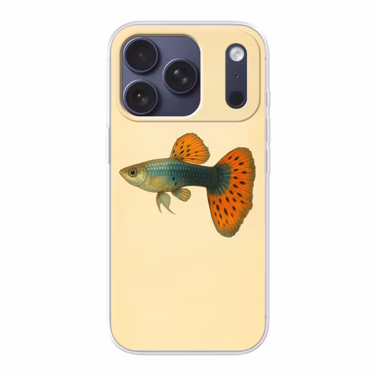Vis - illustratie - Stippen - Oranje Telefoonhoesje iPhone 17 Pro klein -3d