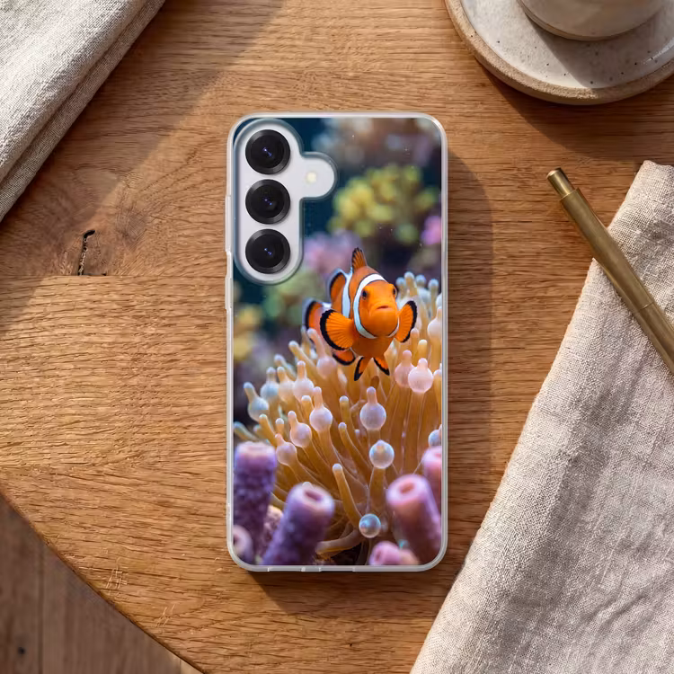 Vis - Koraal - Onderwater - Oranje - Dieren Telefoonhoesje Samsung Galaxy S26 klein -sfeer1