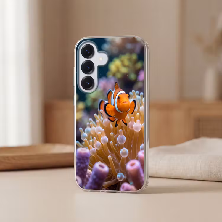 Vis - Koraal - Onderwater - Oranje - Dieren Telefoonhoesje Samsung Galaxy S26 klein -sfeer2