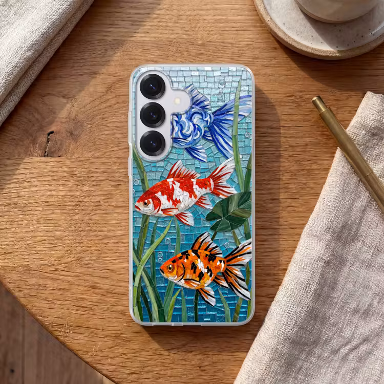 Vis - Mozaïek - Onderwater - Kleurrijk - Dieren Telefoonhoesje Samsung Galaxy S26 klein -sfeer1