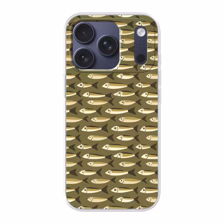 Vis - Patroon - Groen Telefoonhoesje iPhone 17 Pro klein 878 -3d