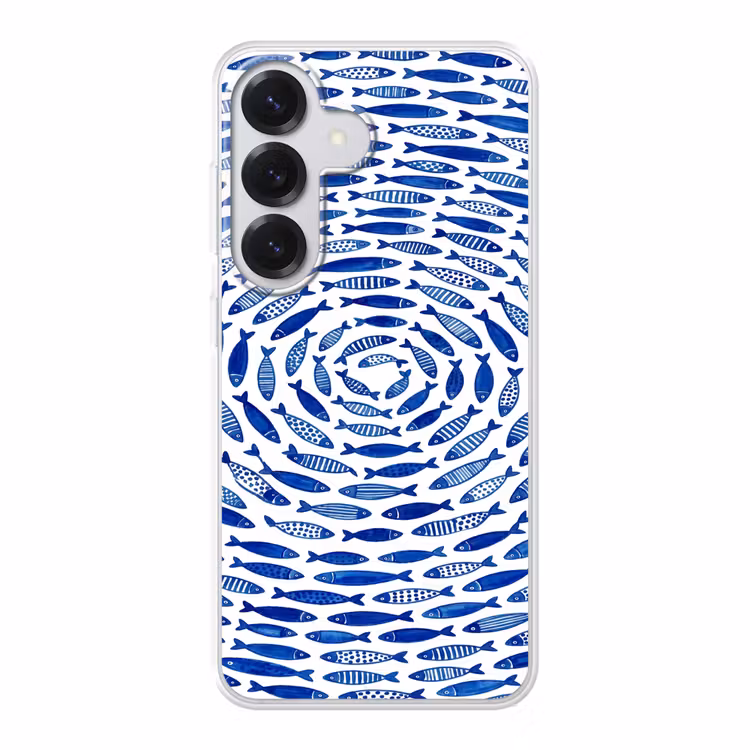 Vis - Patroon - Onderwater - Abstract - Blauw Telefoonhoesje Samsung Galaxy S26 klein -3d
