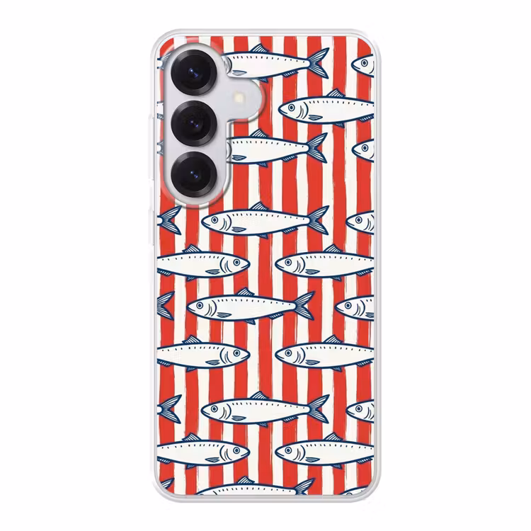 Vis - Patroon - Strepen - Illustratie - Rood Telefoonhoesje Samsung Galaxy S26 klein -3d