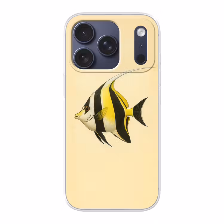 Vis - Sierlijk - Rugvin - Geel Telefoonhoesje iPhone 17 Pro klein -3d