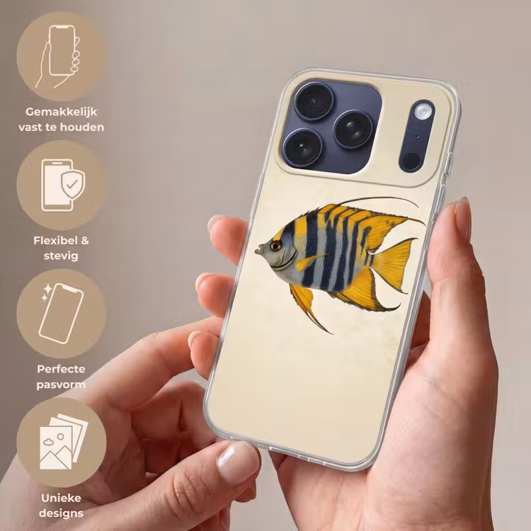 Vis - Sierlijk - Vinnen - Illustratie Telefoonhoesje iPhone 17 Pro klein -sfeer3_NL