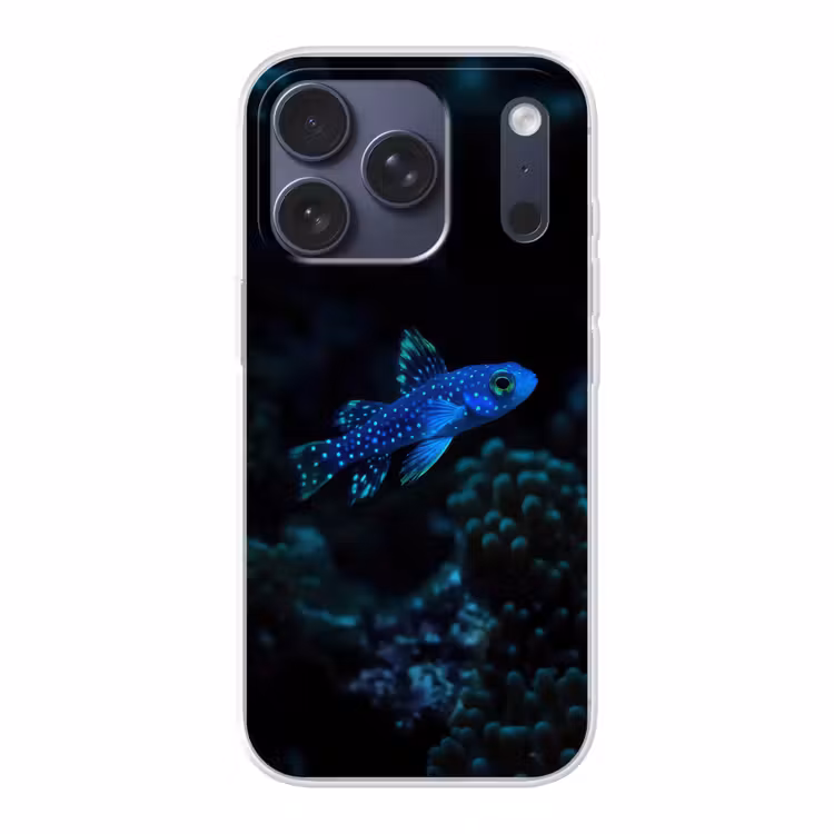 Vis - Stippen - Koraal - Blauw Telefoonhoesje iPhone 17 Pro klein -3d