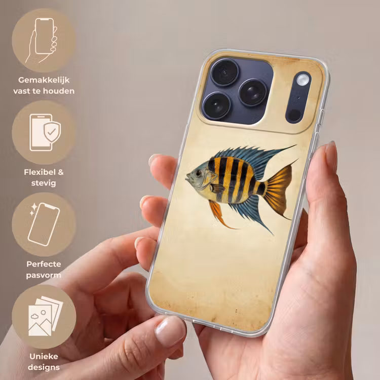 Vis - Tropisch - Strepen - Vinnen Telefoonhoesje iPhone 17 Pro klein -sfeer3_NL