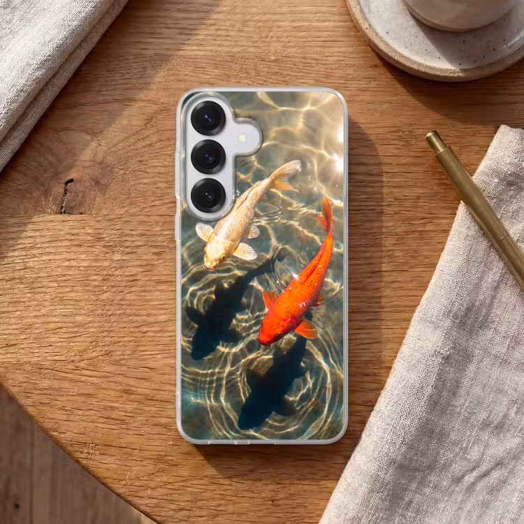 Vis - Water - Dieren - Oranje - Goud Telefoonhoesje Samsung Galaxy S26 klein -sfeer1