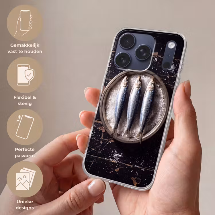 Telefoonhoesje - Vis - Zout - Eten - Vis - Zout - Eten Telefoonhoesje iPhone 17 Pro klein
