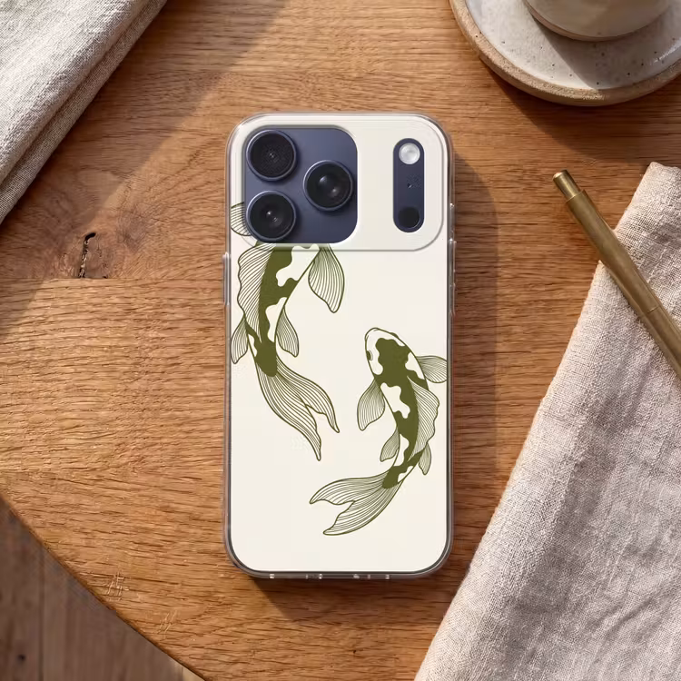 Vis - Zwemmend - Groen - Abstract - Dieren Telefoonhoesje iPhone 17 Pro klein -sfeer1