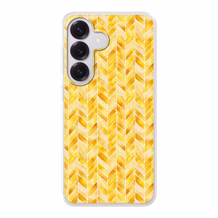 Visgraat - Aquarel - Patronen - Goudgeel Telefoonhoesje Samsung Galaxy S26 klein 975 -3d