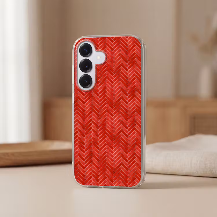 Visgraat - Tegel - Rood Telefoonhoesje Samsung Galaxy S26 klein 975 -sfeer2