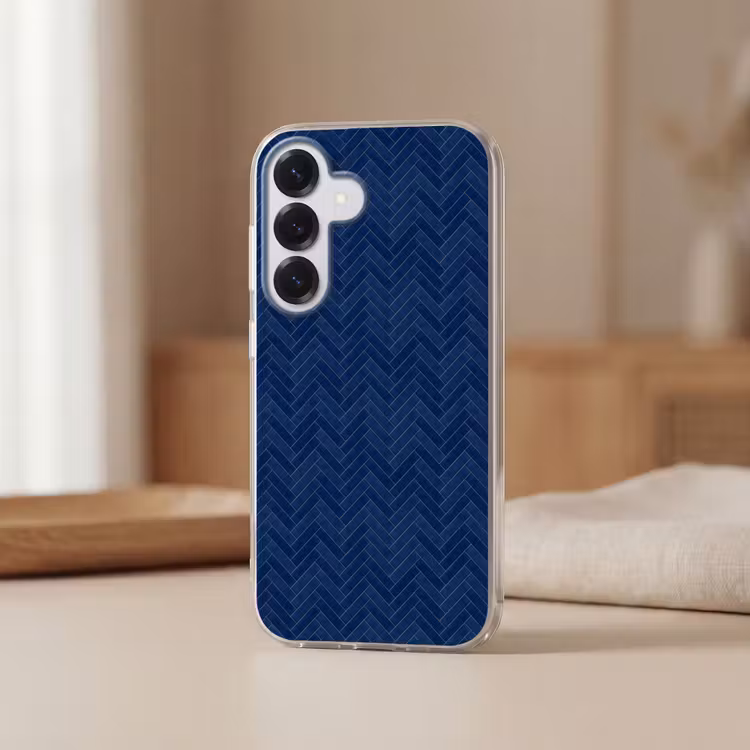Visgraat - Wandtegel - Donkerblauw - Navy Blue Telefoonhoesje Samsung Galaxy S26 klein 975 -sfeer2