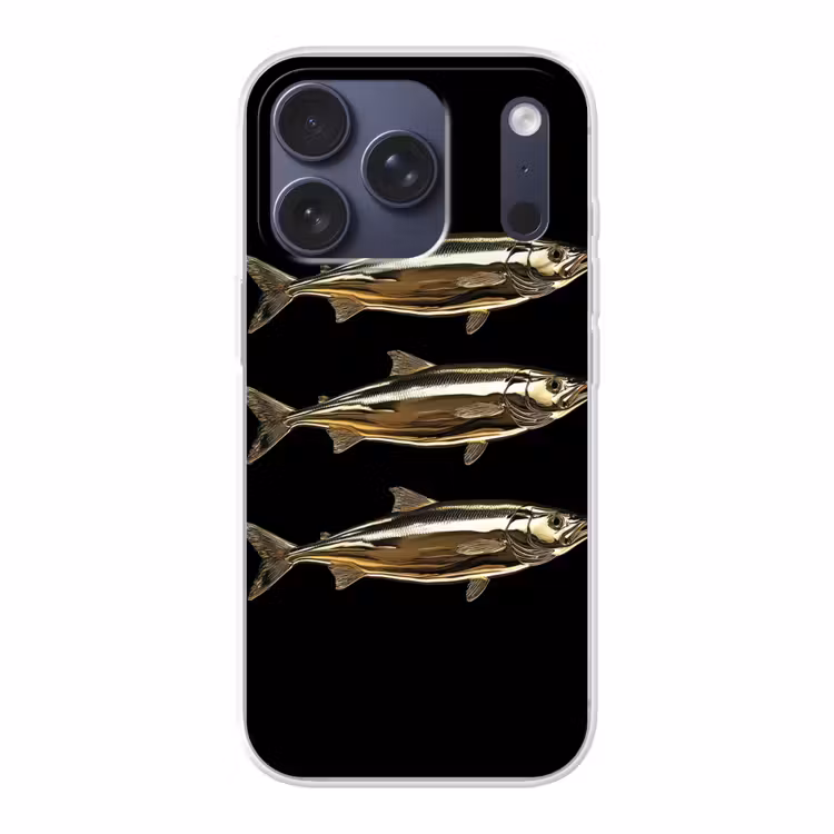 Vissen - Goud - Zwart Telefoonhoesje iPhone 17 Pro klein -3d