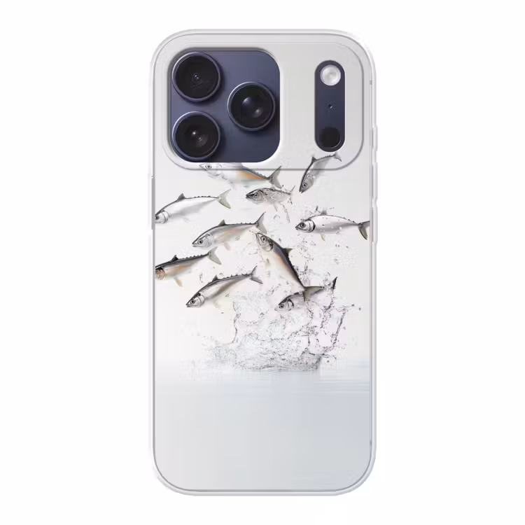 Vissen - Water - Wit Telefoonhoesje iPhone 17 Pro klein -3d