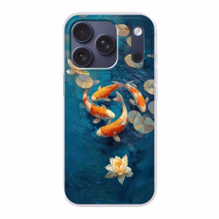 Vissen - Waterlelies - Oranje - Water Telefoonhoesje iPhone 17 Pro klein -3d