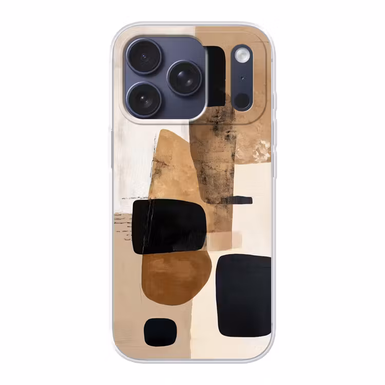 Vlakken - Abstract - Zwart - Strepen Telefoonhoesje iPhone 17 Pro klein -3d