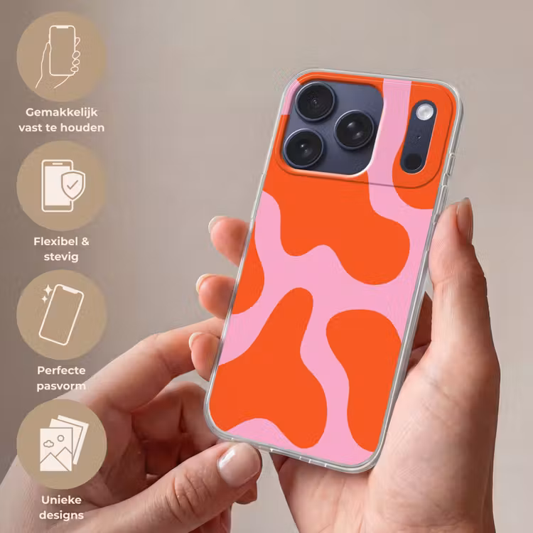 Vlekken - Rood - Roze - Patroon - Minimalistisch Telefoonhoesje iPhone 17 Pro klein -sfeer3_NL