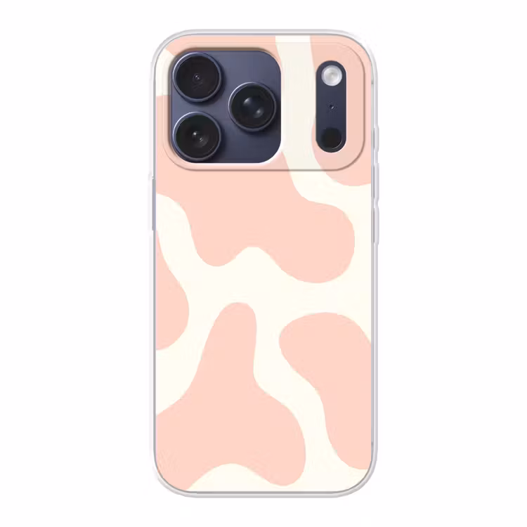 Vlekken - Wit - Roze - Patronen - Minimalistisch Telefoonhoesje iPhone 17 Pro klein -3d