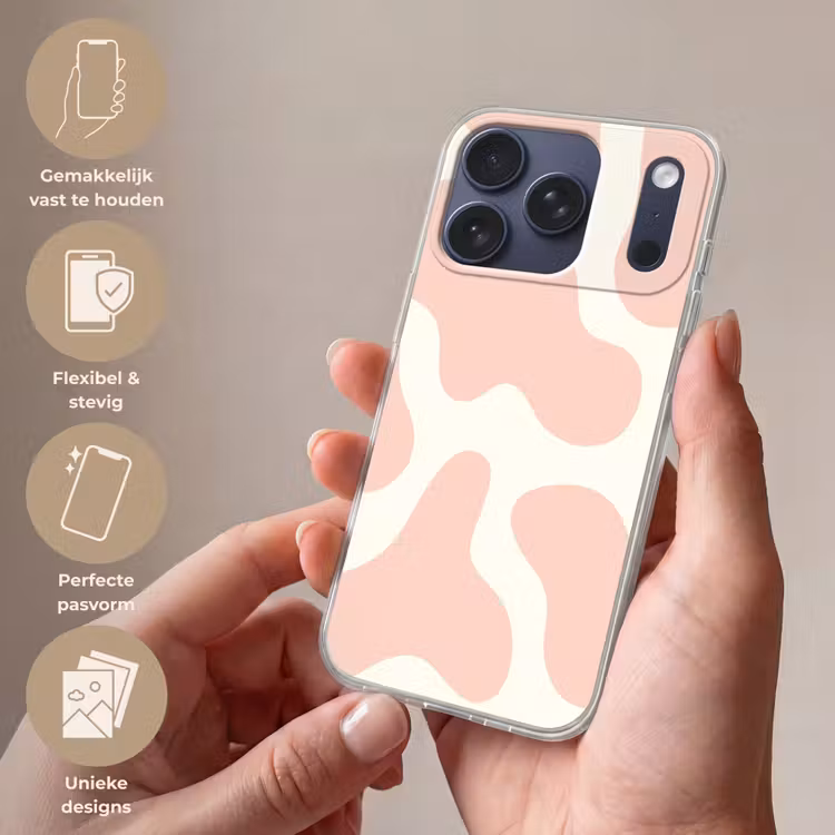Vlekken - Wit - Roze - Patronen - Minimalistisch Telefoonhoesje iPhone 17 Pro klein -sfeer3_NL