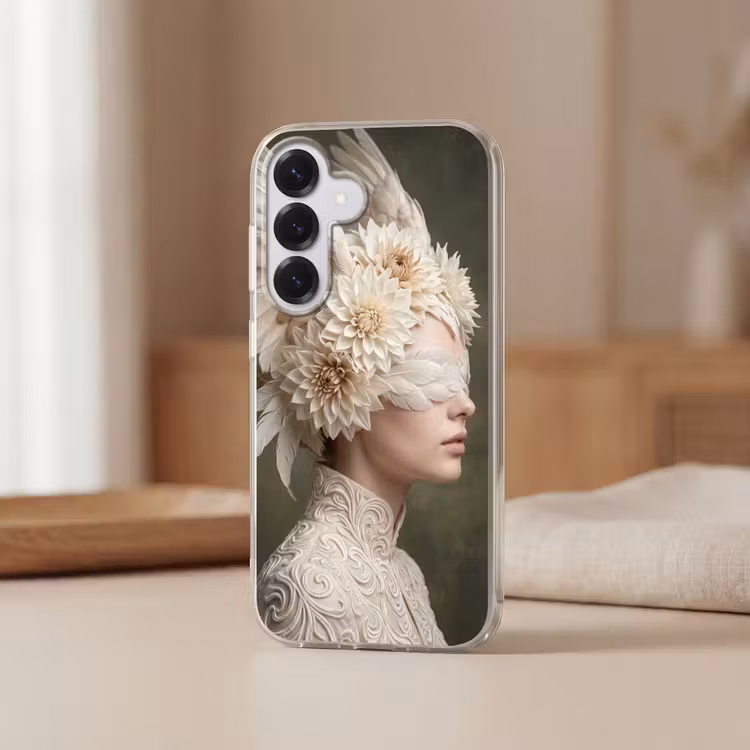Vleugels - Vrouw - Wit Telefoonhoesje Samsung Galaxy S26 klein -sfeer2