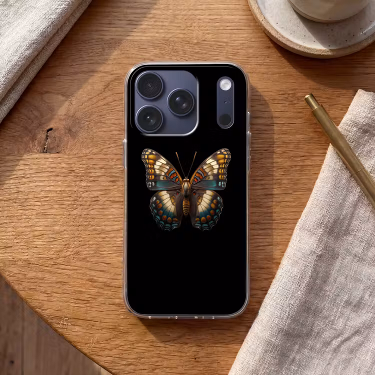 Vlinder - Kleurrijk - mozaïekachtig Telefoonhoesje iPhone 17 Pro klein -sfeer1