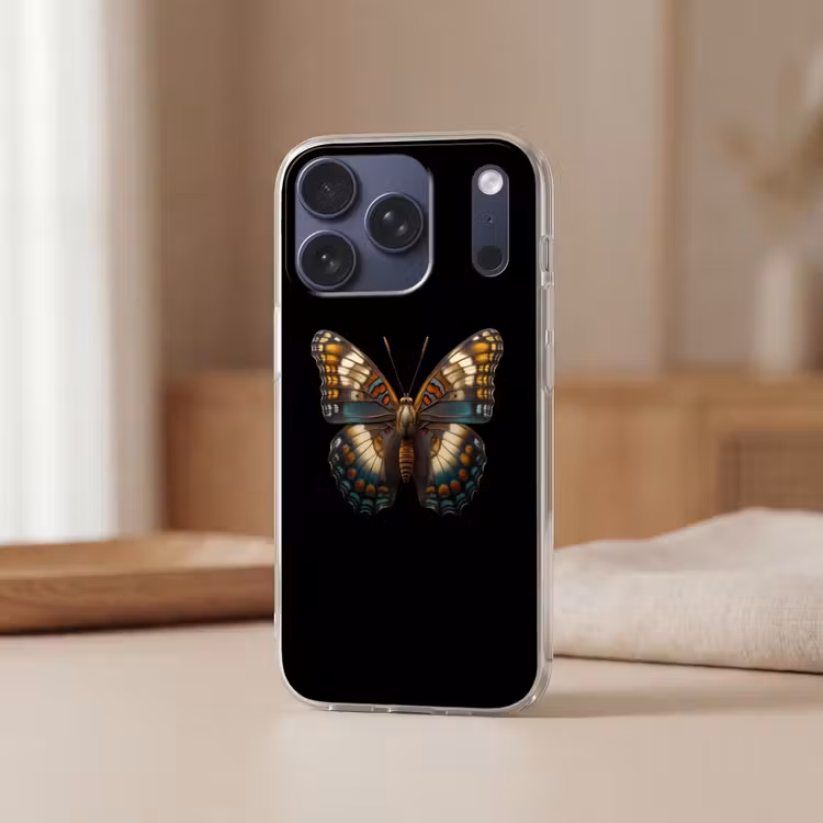 Vlinder - Kleurrijk - mozaïekachtig Telefoonhoesje iPhone 17 Pro klein -sfeer2