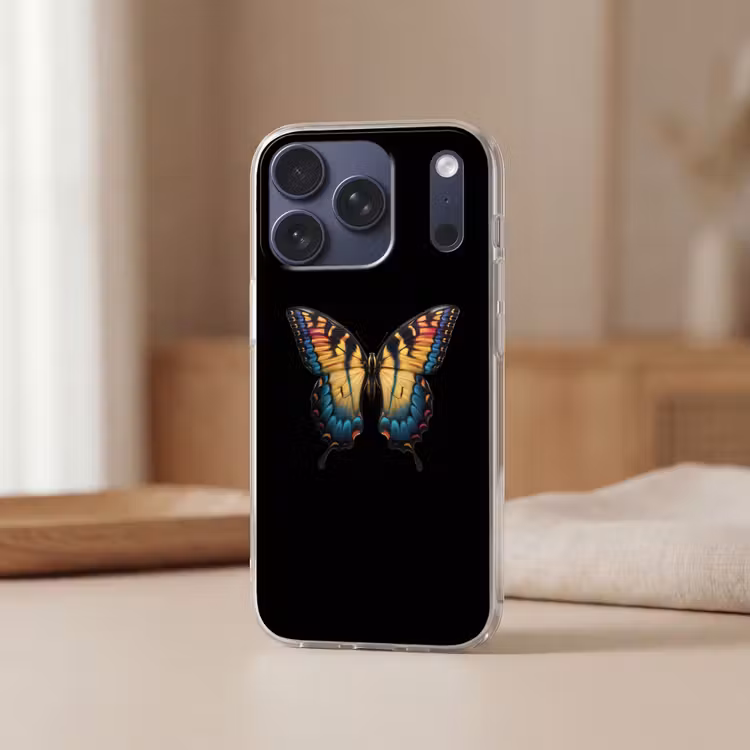 Vlinder - Kleurrijk - Speels Telefoonhoesje iPhone 17 Pro klein -sfeer2