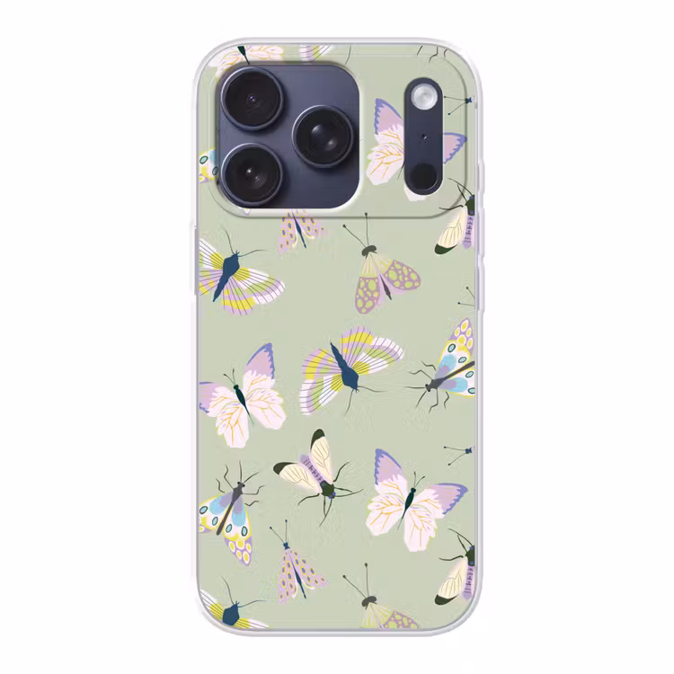 Vlinders - Insecten - Groen - Kleurrijk Telefoonhoesje iPhone 17 Pro klein -3d