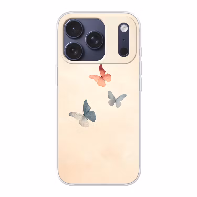 Vlinders - Minimalistisch - Roze Telefoonhoesje iPhone 17 Pro klein -3d