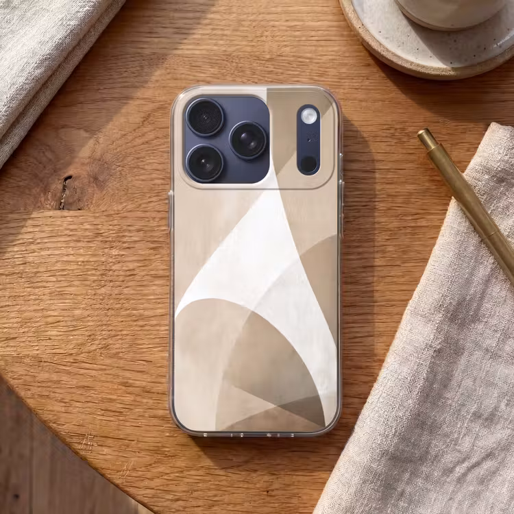 Vloeiende vlakken - Harmonieus - Golvend Telefoonhoesje iPhone 17 Pro klein -sfeer1