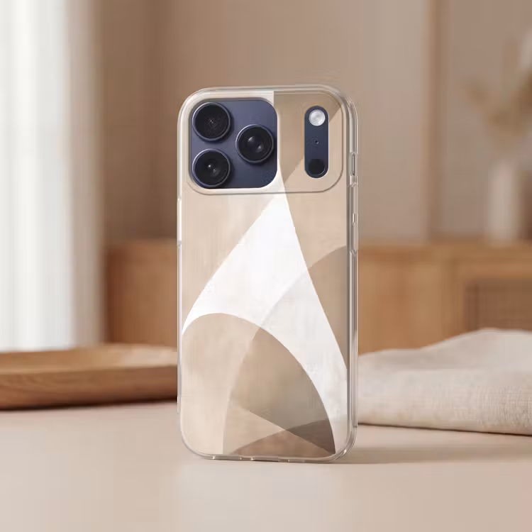 Vloeiende vlakken - Harmonieus - Golvend Telefoonhoesje iPhone 17 Pro klein -sfeer2