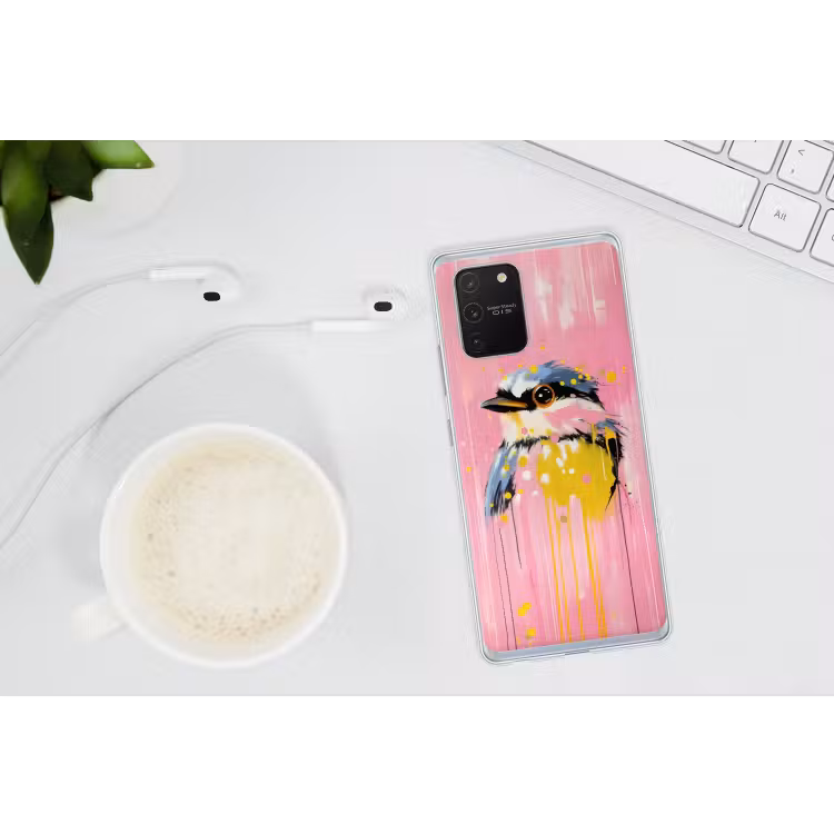 Vogel - Roze - Geel - Blauw Telefoonhoesje Samsung Galaxy S10 Lite klein -oordopS10Lite
