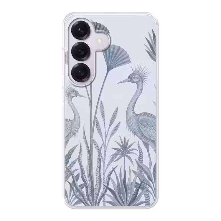 Vogel - Tropisch - Illustratie - Blauwgrijs - Natuur Telefoonhoesje Samsung Galaxy S26 klein -3d