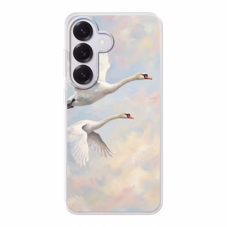 Vogel - Vliegend - Lucht - Modern - Pastel Telefoonhoesje Samsung Galaxy S26 klein -3d