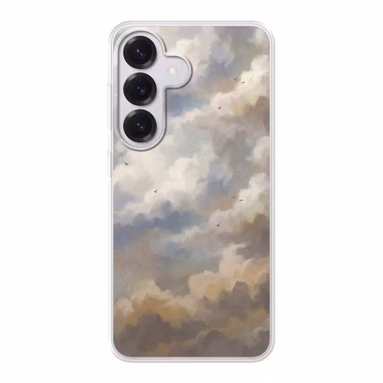 Vogel - Wolken - Natuur - Modern - Grijs Telefoonhoesje Samsung Galaxy S26 klein -3d