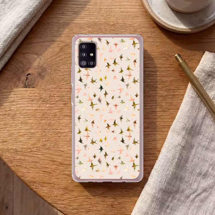 Vogels - Vliegen - Kleurrijk Telefoonhoesje Samsung Galaxy A51 5G klein 373 -sfeer1