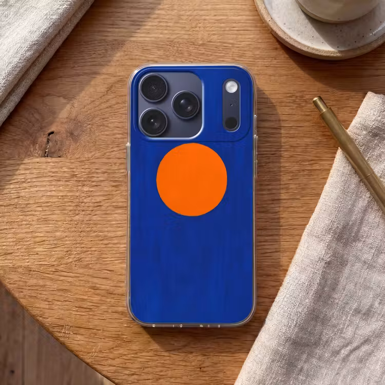 Vorm - Rond - Minimalistisch - Blauw Telefoonhoesje iPhone 17 Pro klein -sfeer1