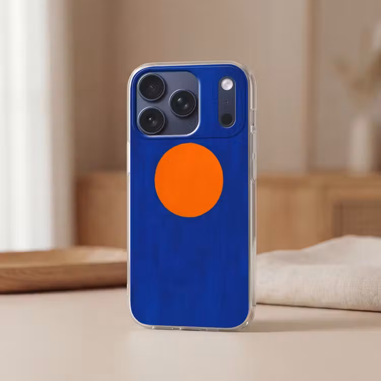 Vorm - Rond - Minimalistisch - Blauw Telefoonhoesje iPhone 17 Pro klein -sfeer2
