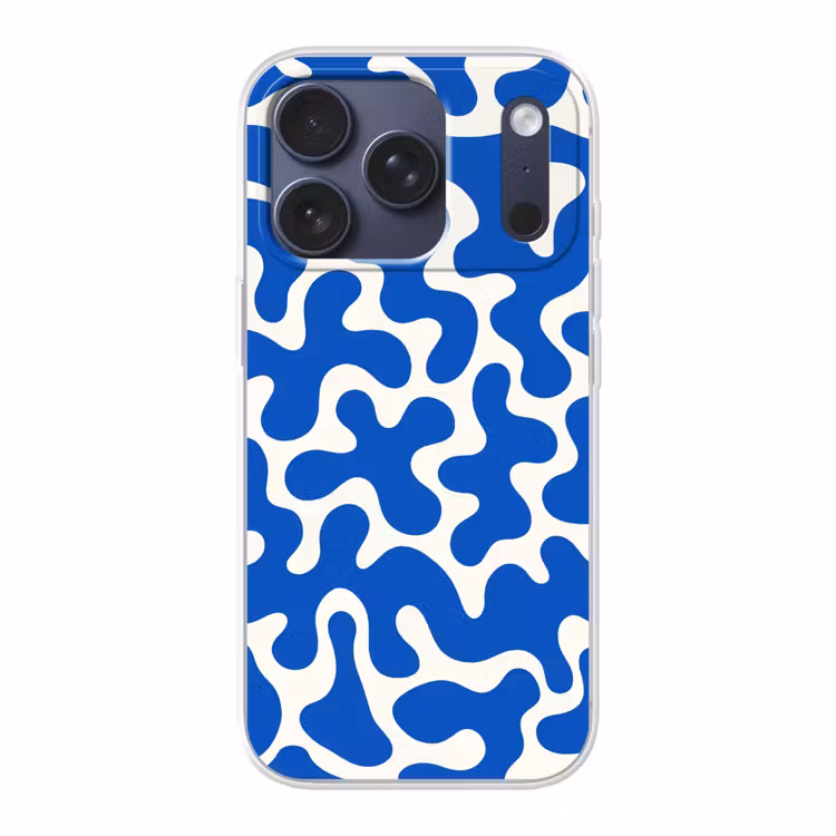 Vormen - Abstract - Blauw - Golven Telefoonhoesje iPhone 17 Pro klein -3d