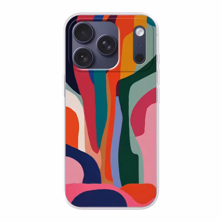 Vormen - Bochten - Kleurrijk - Abstract Telefoonhoesje iPhone 17 Pro klein -3d