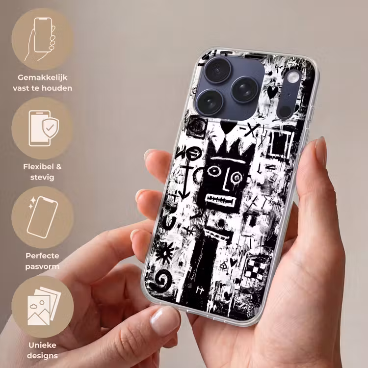 Vormen - Gezocht - Zwart - Abstract Telefoonhoesje iPhone 17 Pro klein -sfeer3_NL