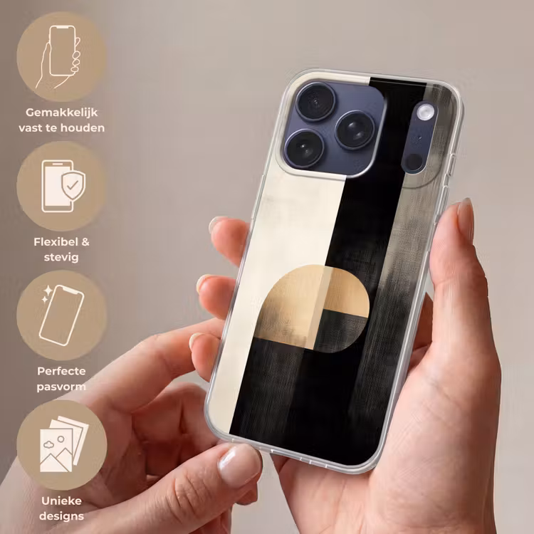 Vormen - Modern - Zwart Telefoonhoesje iPhone 17 Pro klein -sfeer3_NL